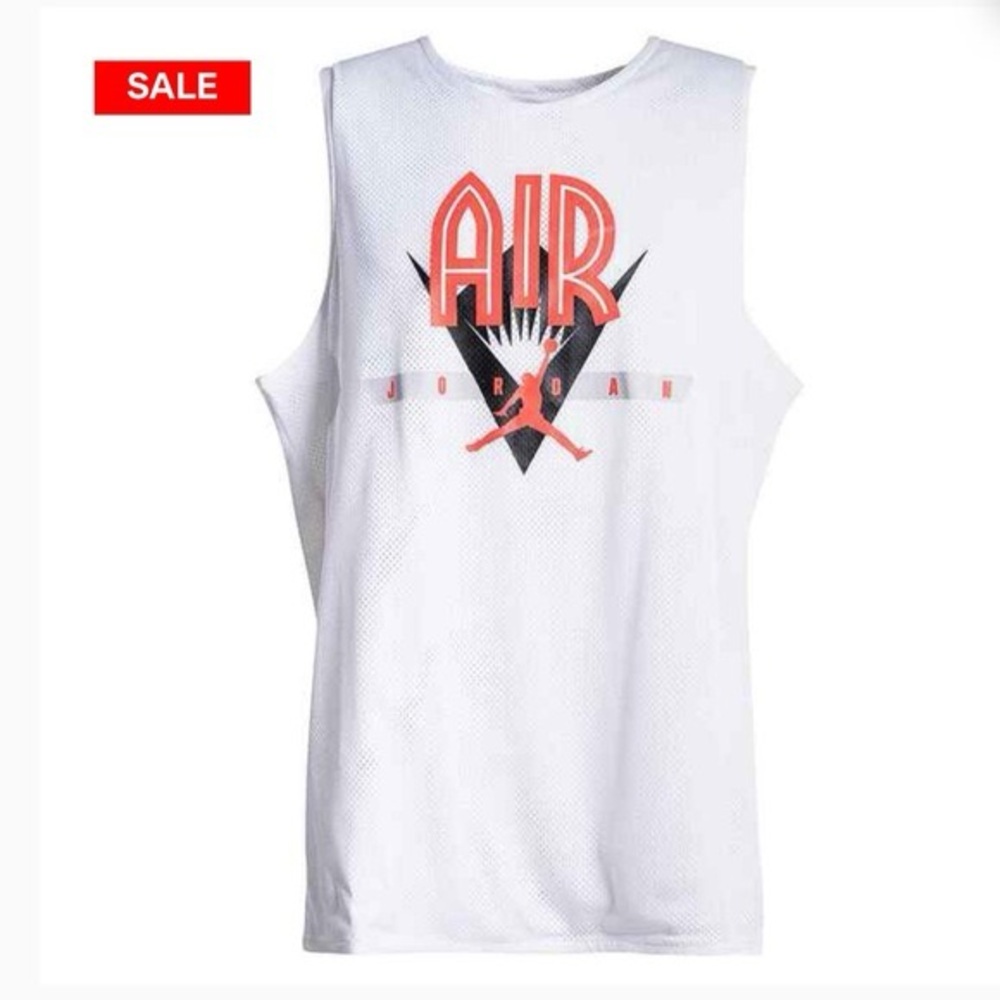 Air Jordan White Sleeveless Shirt